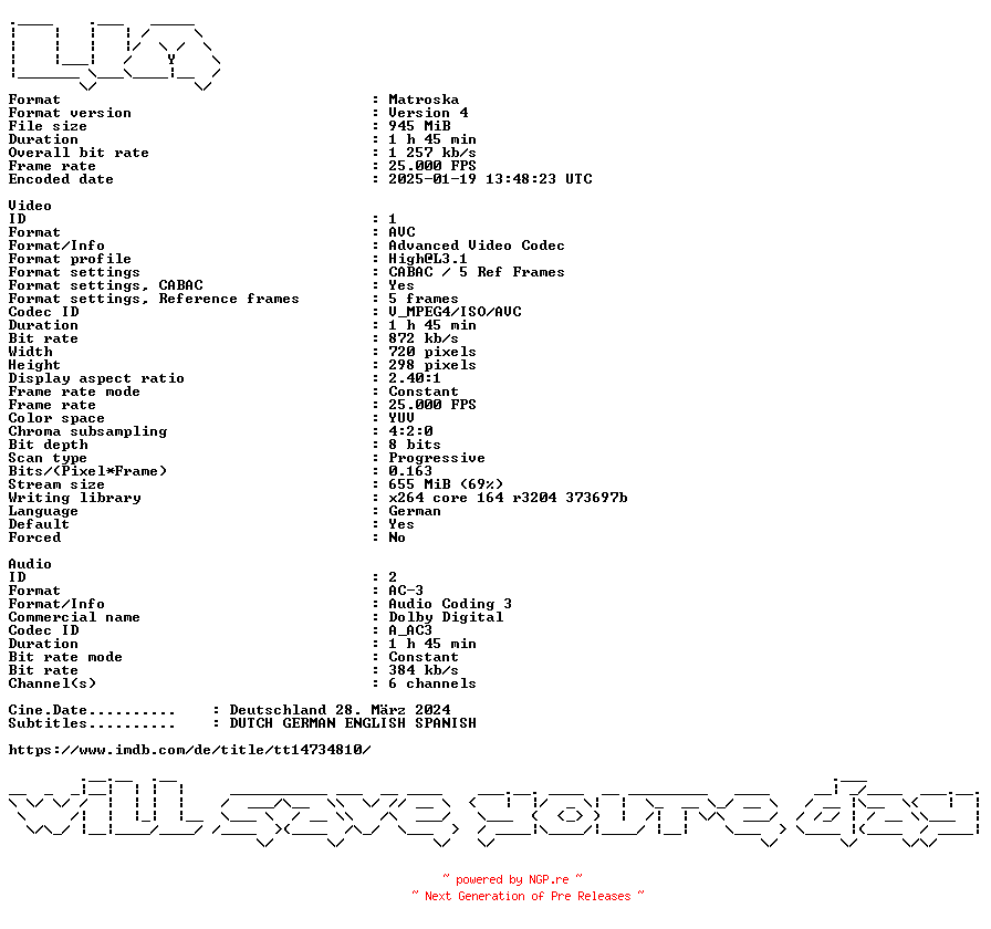 NFO for the release Liuben.German.Subbed.2023.AC3.DVDRip.x264-LIM by LIM