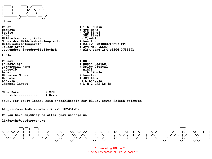 NFO for the release Dreamin.Wild.Ein.Leben.fuer.die.Musik.German.2022.AC3.BDRiP.x264.RERiP-LIM by LIM