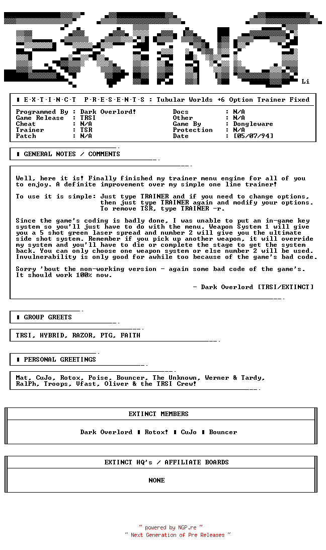 NFO for the release Edge.of.Extinction.2020.DVDRip.x264-ESX by ESX