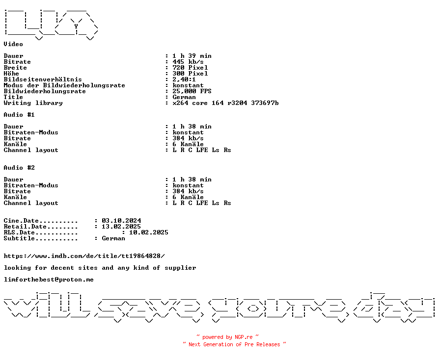 NFO for the release Memory.German.DL.2023.AC3.DVDRip.x264-LIM by LIM