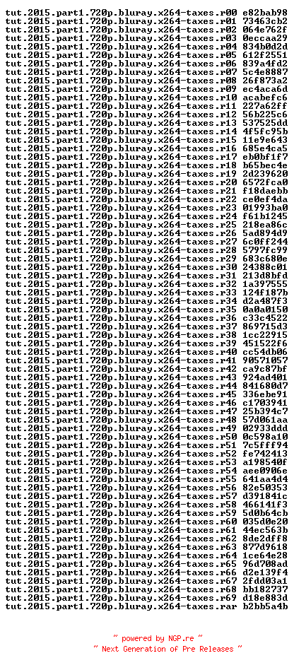 NFO for the release Tut.2015.Part1.720p.BluRay.x264-TAXES by TAXES