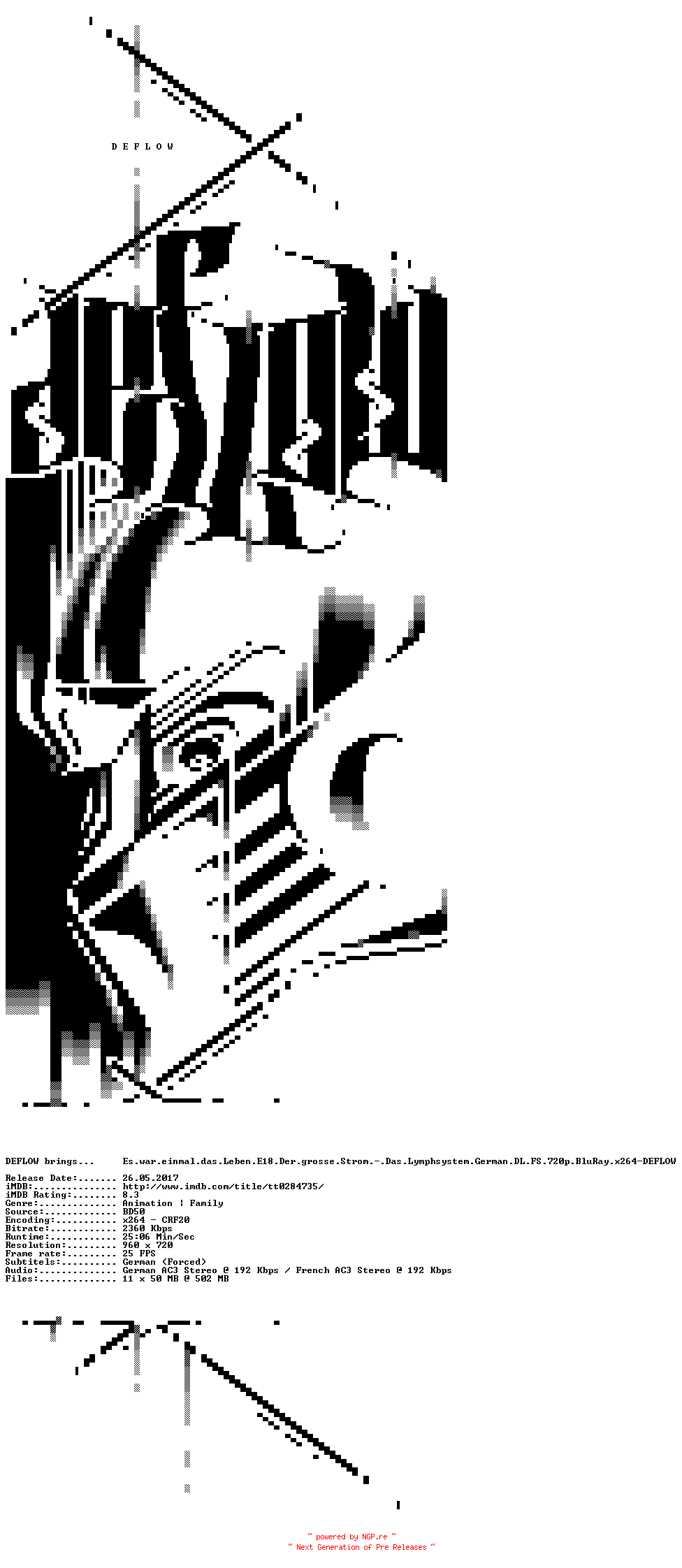 NFO for the release Es.war.einmal.das.Leben.E18.Der.grosse.Strom.-.Das.Lymphsystem.German.DL.FS.720p.BluRay.x264-DEFLOW by DEFLOW