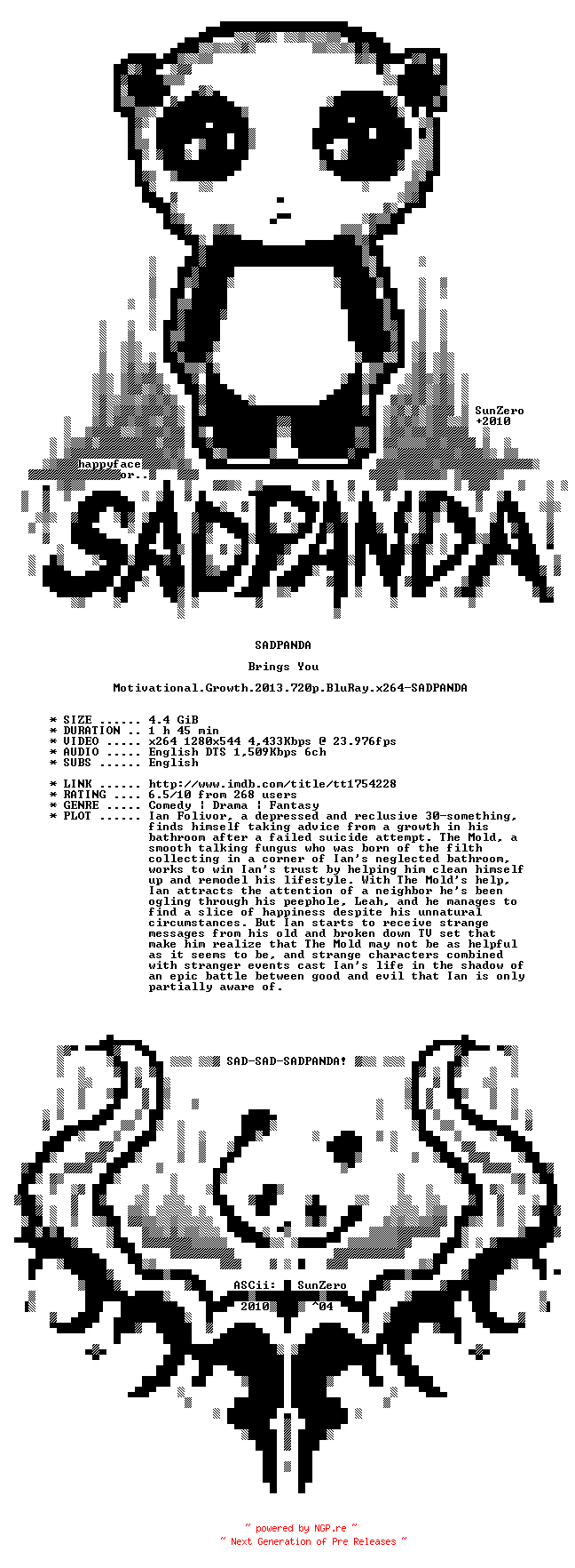 NFO for the release Motivational.Growth.2013.720p.BluRay.x264-SADPANDA by SADPANDA