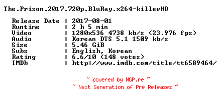 NFO for the release The.Prison.2017.720p.BluRay.x264-killerHD by killerHD