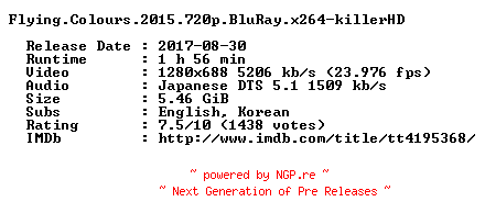 NFO for the release Flying.Colours.2015.720p.BluRay.x264-killerHD by killerHD