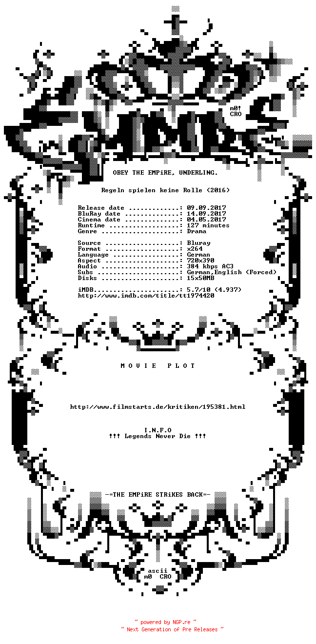 NFO for the release Regeln.spielen.keine.Rolle.German.BDRip.x264-EMPiRE by EMPiRE