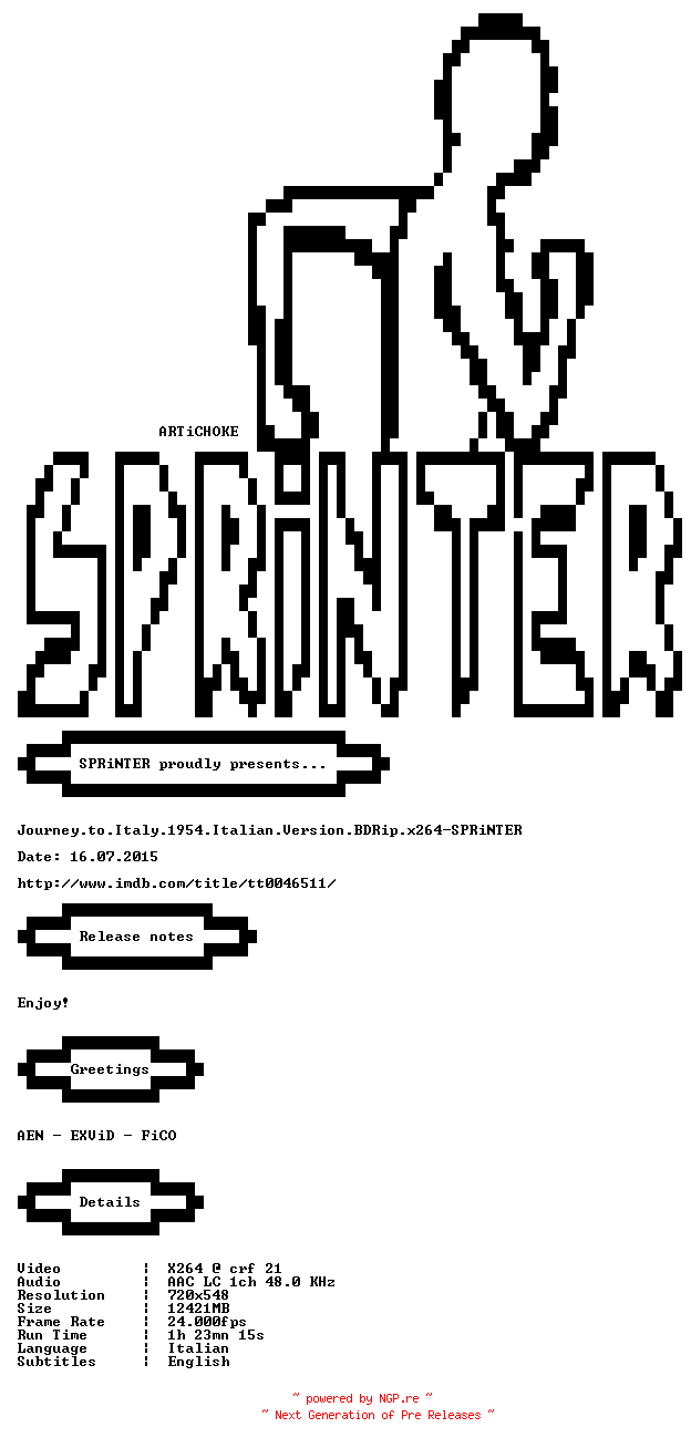 NFO for the release Journey.to.Italy.1954.Italian.Version.BDRip.x264-SPRiNTER by SPRiNTER