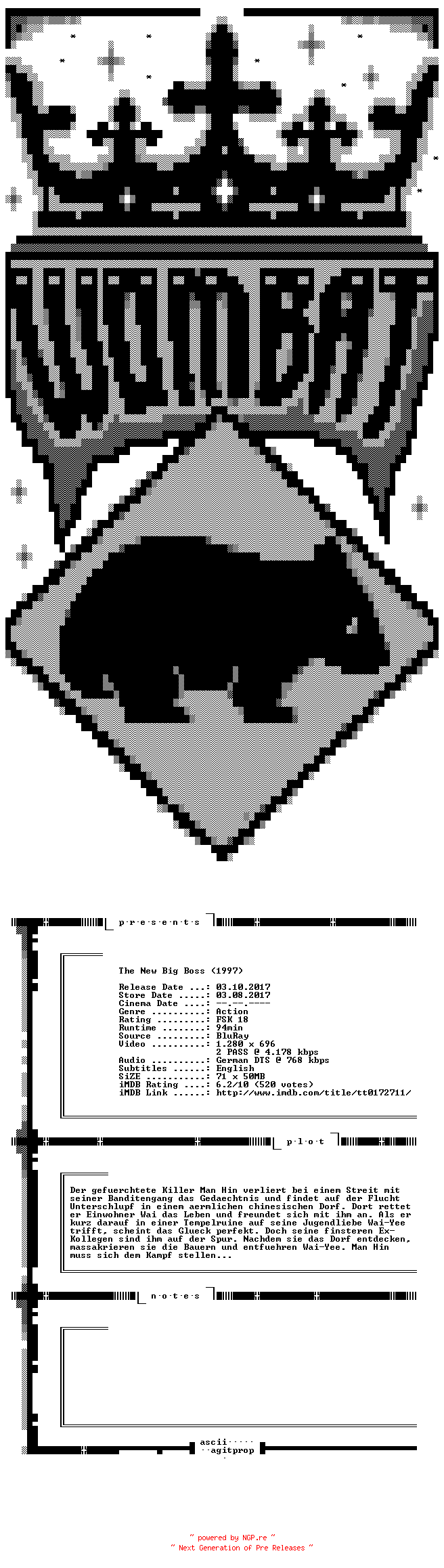 NFO for the release The.New.Big.Boss.1997.German.720p.BluRay.x264-WOMBAT by WOMBAT