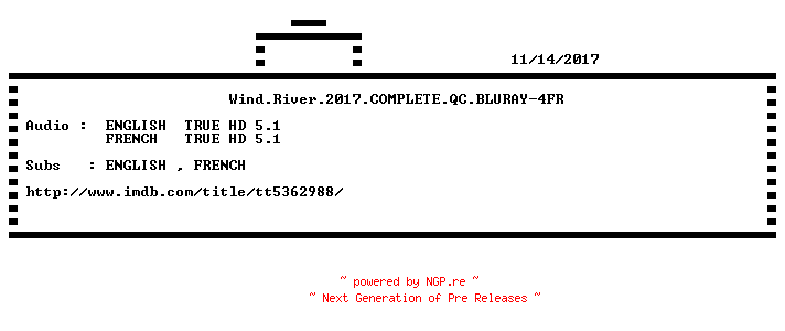 NFO for the release Wind.River.2017.COMPLETE.QC.BLURAY-4FR by 4FR