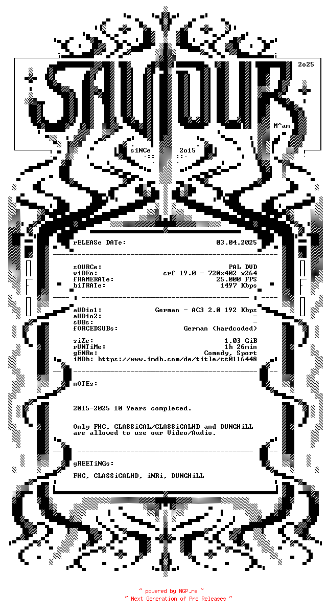 NFO for the release Great.white.Hype.Eine.K.O.moedie.1996.German.AC3.DVDRiP.x264-SAViOUR by SAViOUR