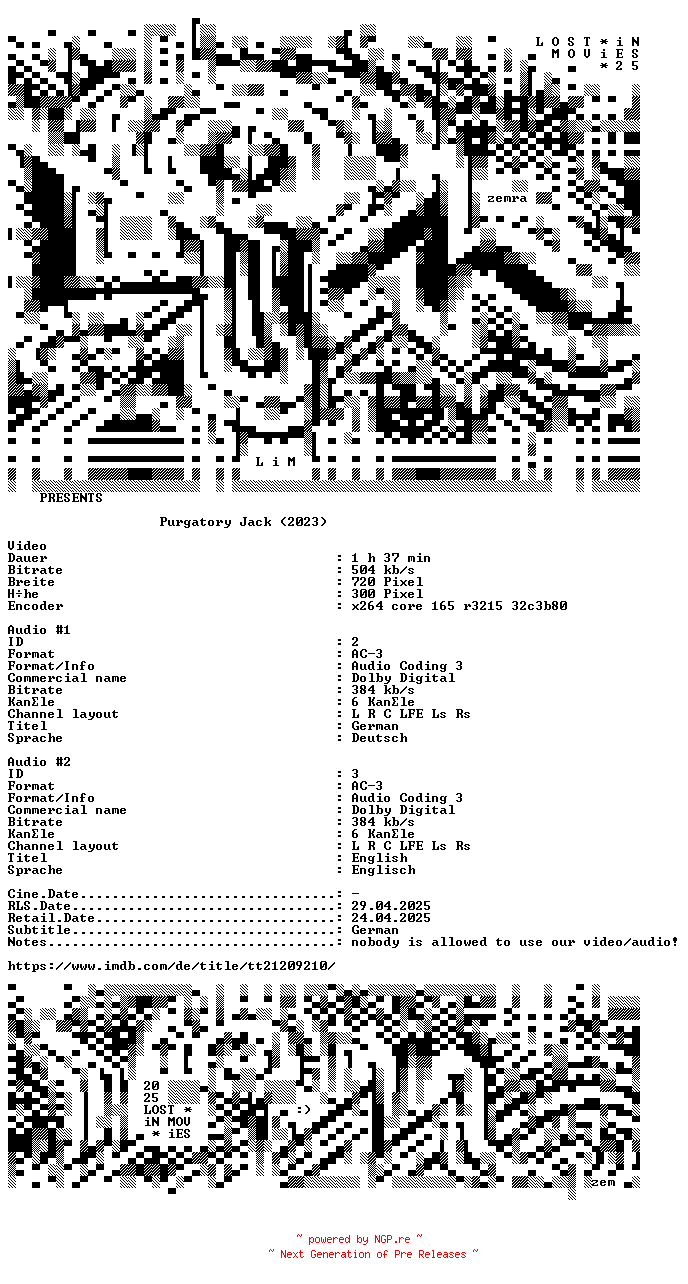NFO for the release Purgatory.Jack.German.2023.DL.AC3.DVDRip.x264-LIM by LIM