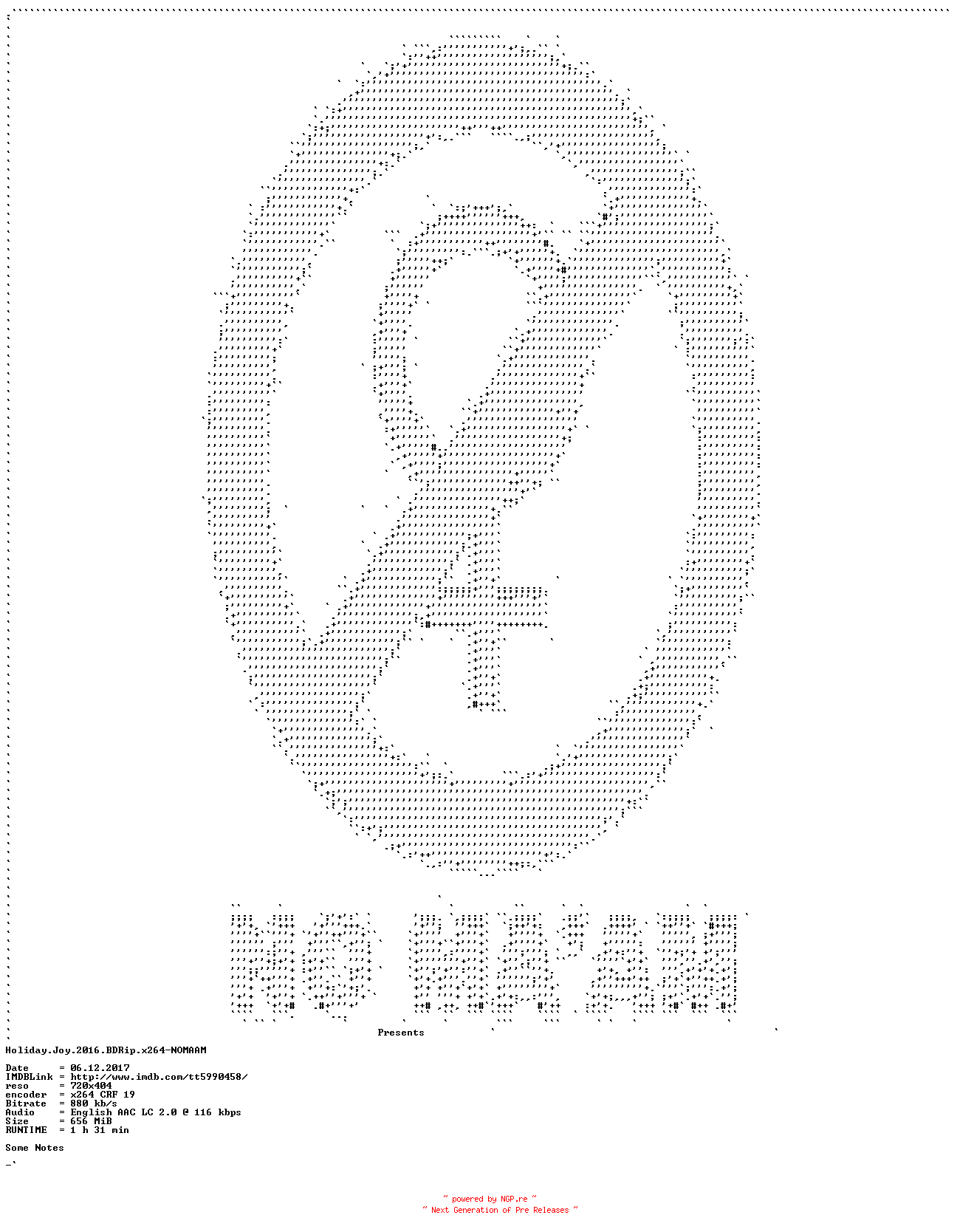 NFO for the release Holiday.Joy.2016.BDRip.x264-NOMAAM by NOMAAM