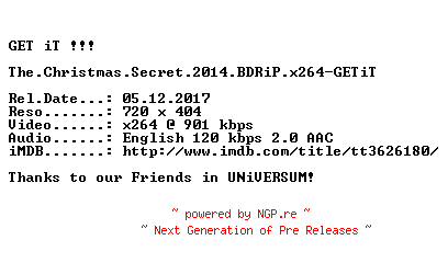 NFO for the release The.Christmas.Secret.2014.BDRiP.x264-GETiT by GETiT