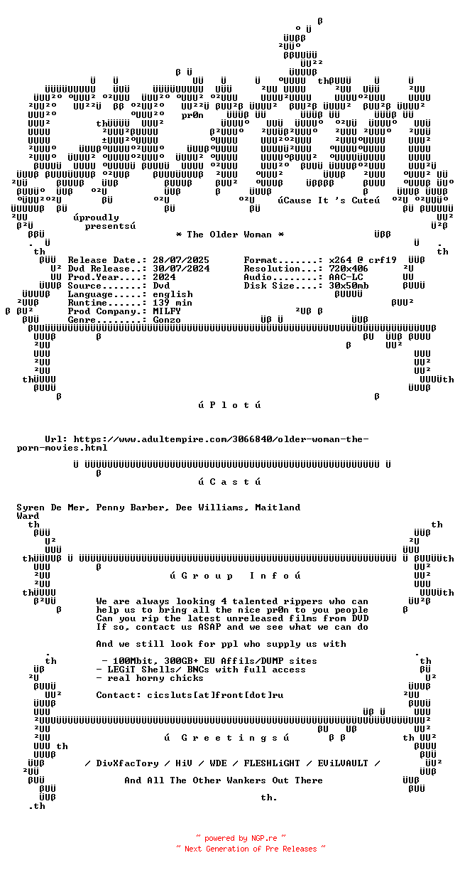 NFO for the release The.Older.Woman.XXX.DVDRip.x264-CiCXXX by CiCXXX