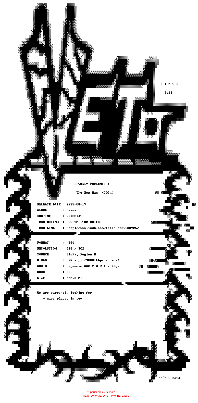 NFO for the release The.Box.Man.2024.BDRip.x264-VETO by VETO