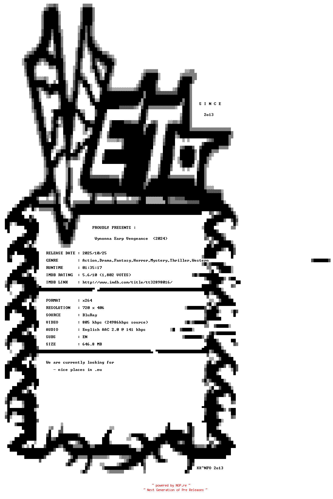 NFO for the release Wynonna.Earp.Vengeance.2024.BDRip.x264-VETO by VETO