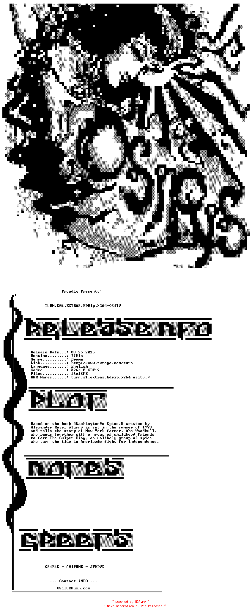 NFO for the release TURN.S01.EXTRAS.BDRip.X264-OSiTV by OSiTV