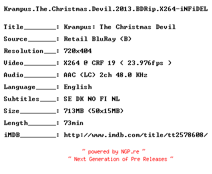 NFO for the release Krampus.The.Christmas.Devil.2013.BDRip.X264-iNFiDEL by iNFiDEL