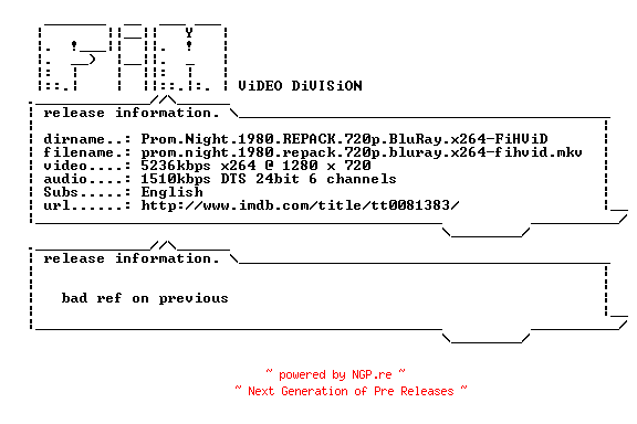 NFO for the release Prom.Night.1980.REPACK.720p.BluRay.x264-FiHViD by FiHViD