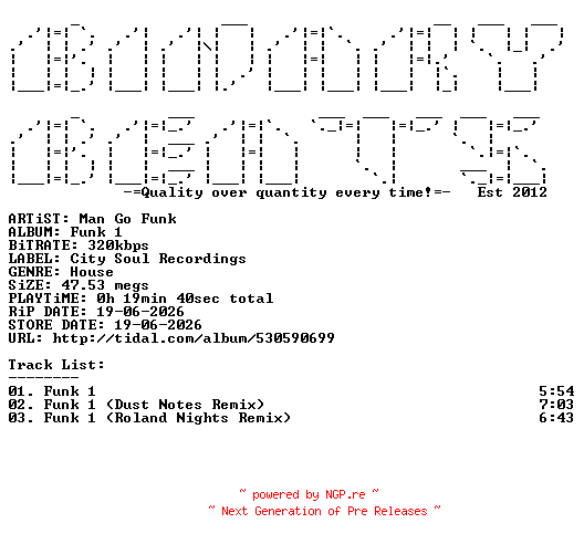 NFO for the release Man_Go_Funk-Funk_1-(CSR129)-WEB-2026-BB by BB
