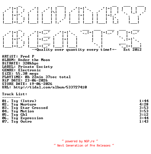 NFO for the release Fred_P-Under_The_Moon-WEB-2026-BB by BB