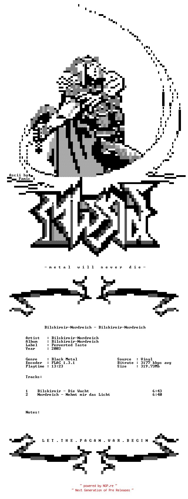 NFO for the release Bilskirnir-Nordreich-Bilskirnir-Nordreich-DE-Split-EP-FLAC-2003-mwnd by mwnd