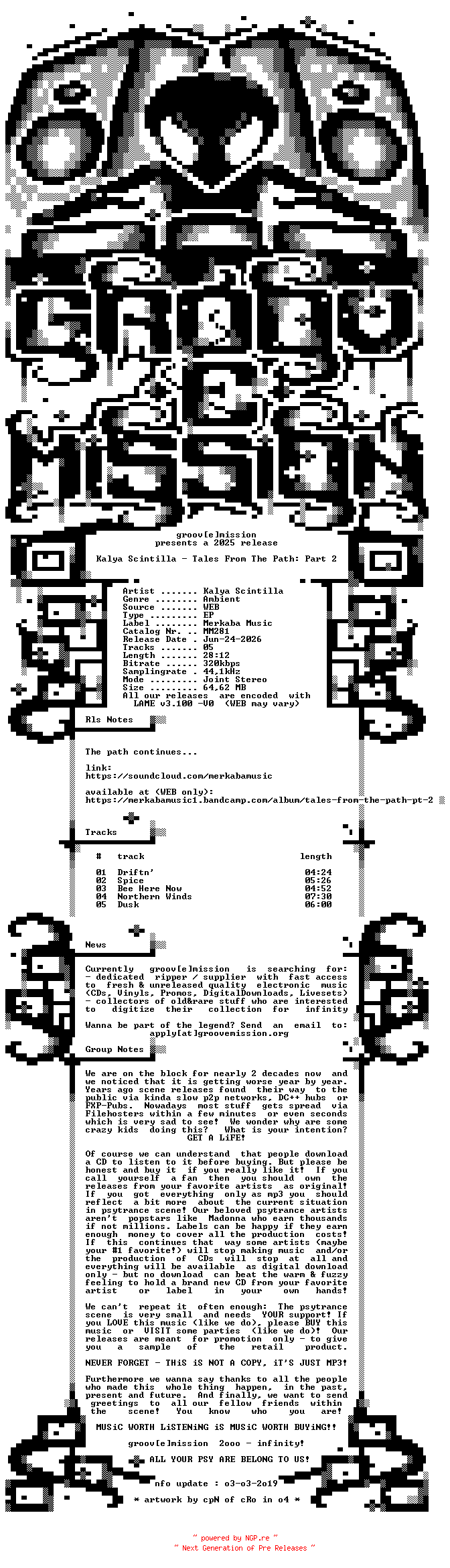 NFO for the release Kalya_Scintilla_-_Tales_From_The_Path_Part_2-(MM281)-WEB-2025-gEm by gEm
