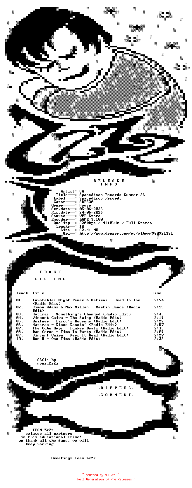 NFO for the release VA_-_Spacedisco_Records_Summer_26-(SDR530)-WEB-2026-ZzZz by ZzZz