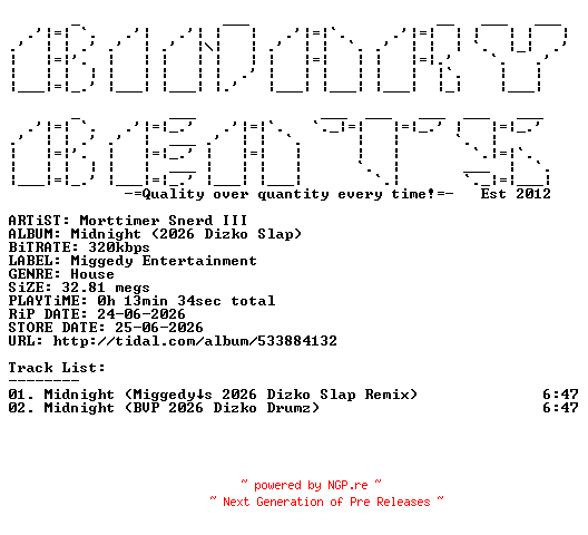 NFO for the release Morttimer_Snerd_III-Midnight_(2026_Dizko_Slap)-(ME356)-WEB-2026-BB by BB