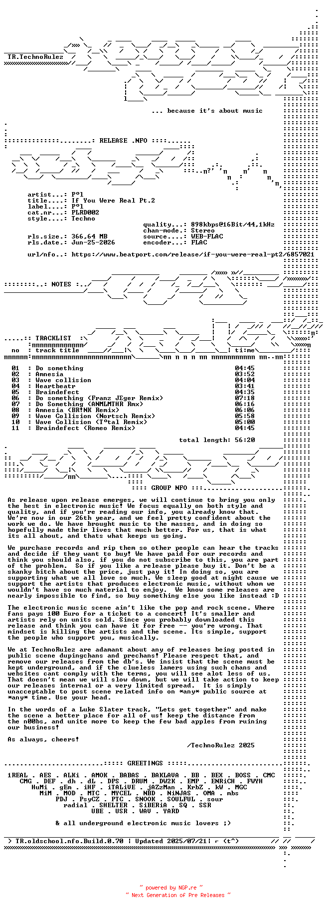 NFO for the release Pol-If_You_Were_Real_Pt.2-(PLRD002)-16BIT-WEB-FLAC-2026-TR by TR