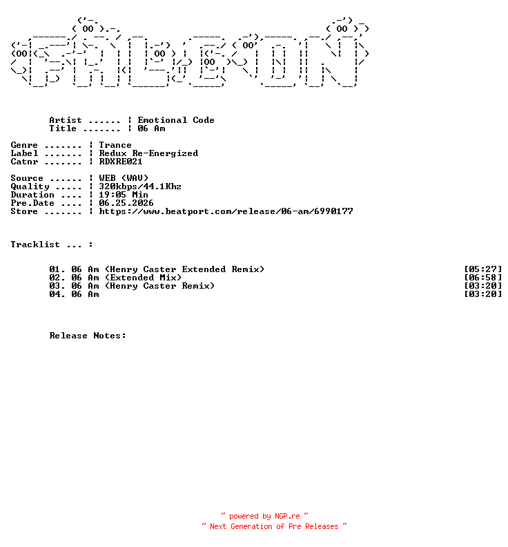 NFO for the release Emotional_Code-06_AM-(RDXRE021)-WEB-2026-FALCON by FALCON