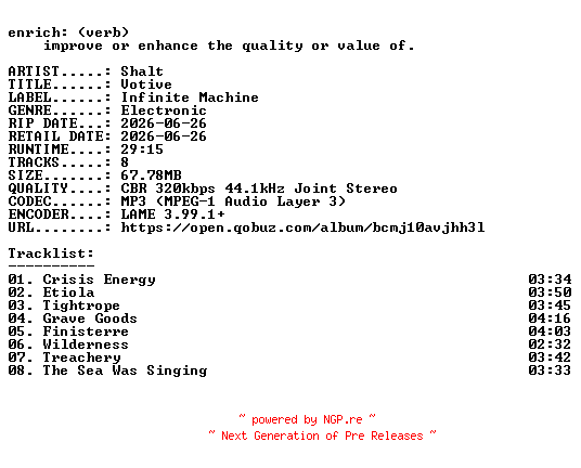 NFO for the release Shalt-Votive-WEB-2026-ENRiCH by ENRiCH