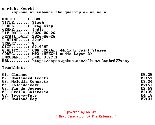 NFO for the release BCMC-Stash-WEB-2026-ENRiCH by ENRiCH