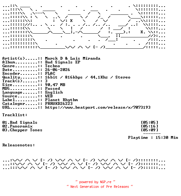 NFO for the release Marck_D_And_Luis_Miranda-Bad_Signals_EP-PRRUKD26223-16BIT-WEB-FLAC-2026-WAVED by WAVED