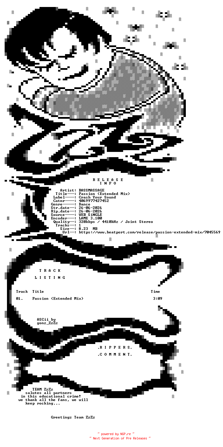 NFO for the release BASSMASSAGE_-_Passion_(Extended_Mix)-(4069977427452)-SINGLE-WEB-2026-ZzZz by ZzZz