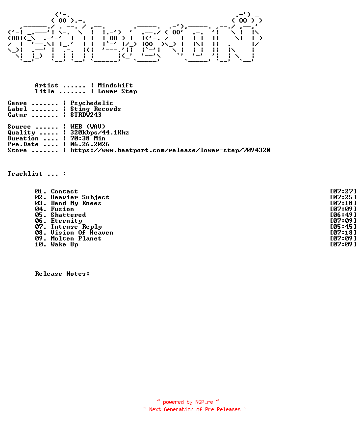 NFO for the release Mindshift-Lower_Step-(STRDW243)-WEB-2026-FALCON by FALCON