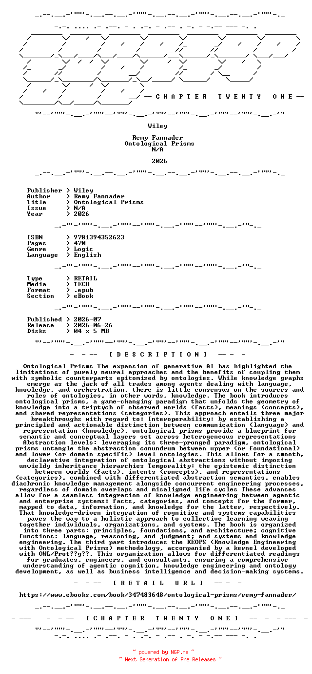 NFO for the release Wiley.-.Ontological.Prisms.2026.RETAIL.EPUB.eBook-CTO by CTO
