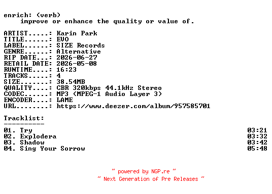 NFO for the release Karin_Park-EVO-EP-WEB-2026-ENRiCH by ENRiCH