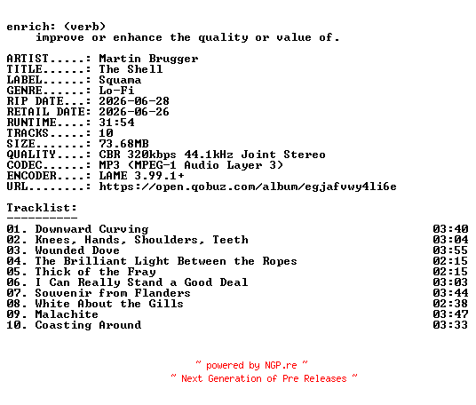 NFO for the release Martin_Brugger-The_Shell-WEB-2026-ENRiCH by ENRiCH