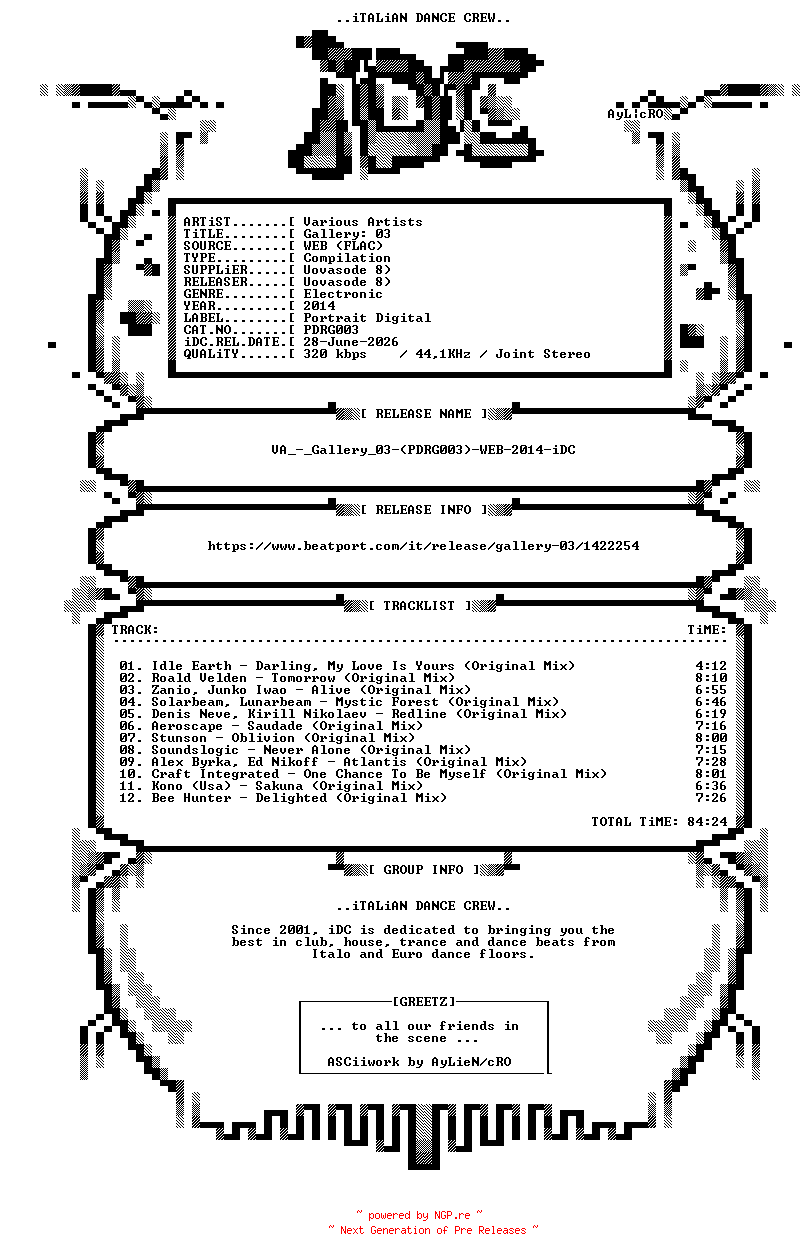 NFO for the release VA_-_Gallery_03-(PDRG003)-WEB-2014-iDC by iDC