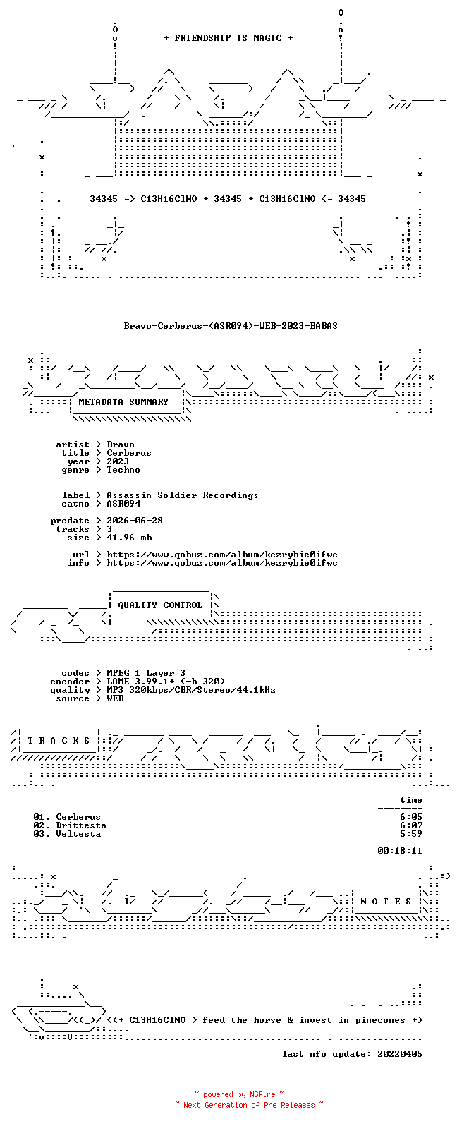 NFO for the release Bravo-Cerberus-(ASR094)-WEB-2023-BABAS by BABAS