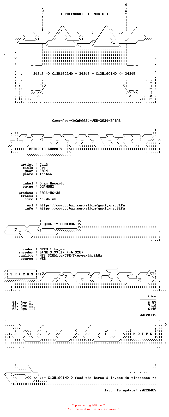 NFO for the release Caue-Aye-(OGAN002)-WEB-2024-BABAS by BABAS