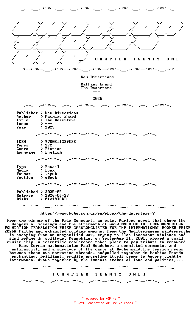 NFO for the release Mathias.Enard.-.The.Deserters.2025.RETAIL.EPUB.eBook-CTO by CTO