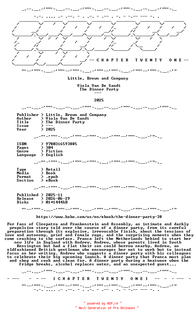 NFO for the release Viola.Van.De.Sandt.-.The.Dinner.Party.2025.RETAIL.EPUB.eBook-CTO by CTO