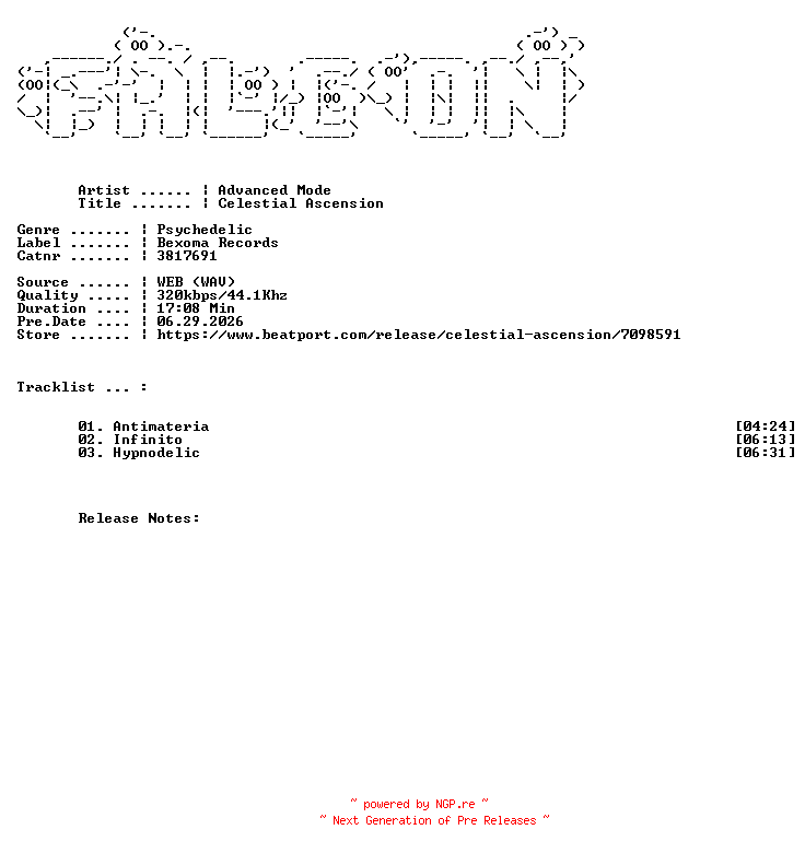 NFO for the release Advanced_Mode-Celestial_Ascension-(3817691)-WEB-2026-FALCON by FALCON