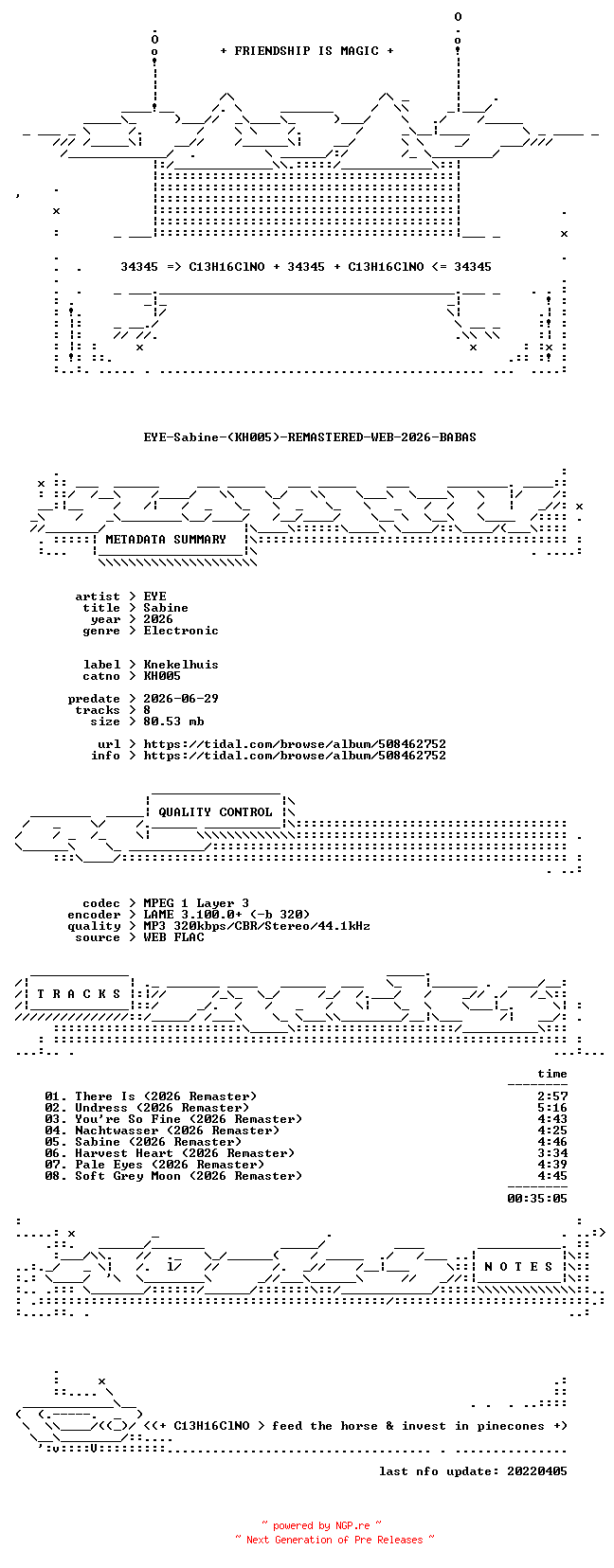 NFO for the release EYE-Sabine-(KH005)-REMASTERED-WEB-2026-BABAS by BABAS
