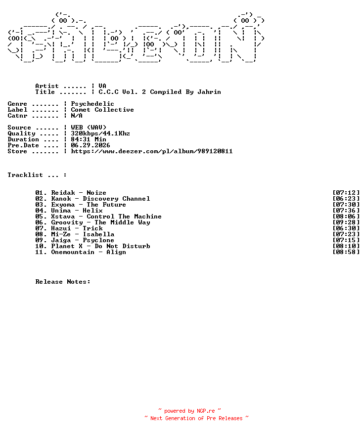 NFO for the release VA-C.C.C_Vol._2_Compiled_By_Jahrin-WEB-2026-FALCON by FALCON