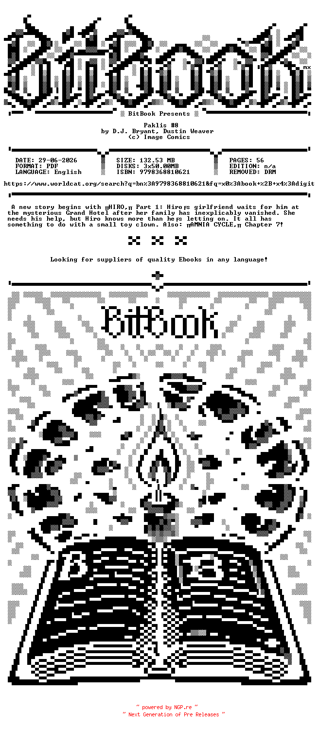 NFO for the release Image.Comics.-.Paklis.No.08.2024.Retail.Comic.eBook-BitBook by BitBook