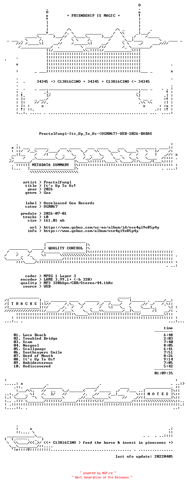 NFO for the release Fractalfungi-Its_Up_To_Us-(UGR067)-WEB-2026-BABAS by BABAS