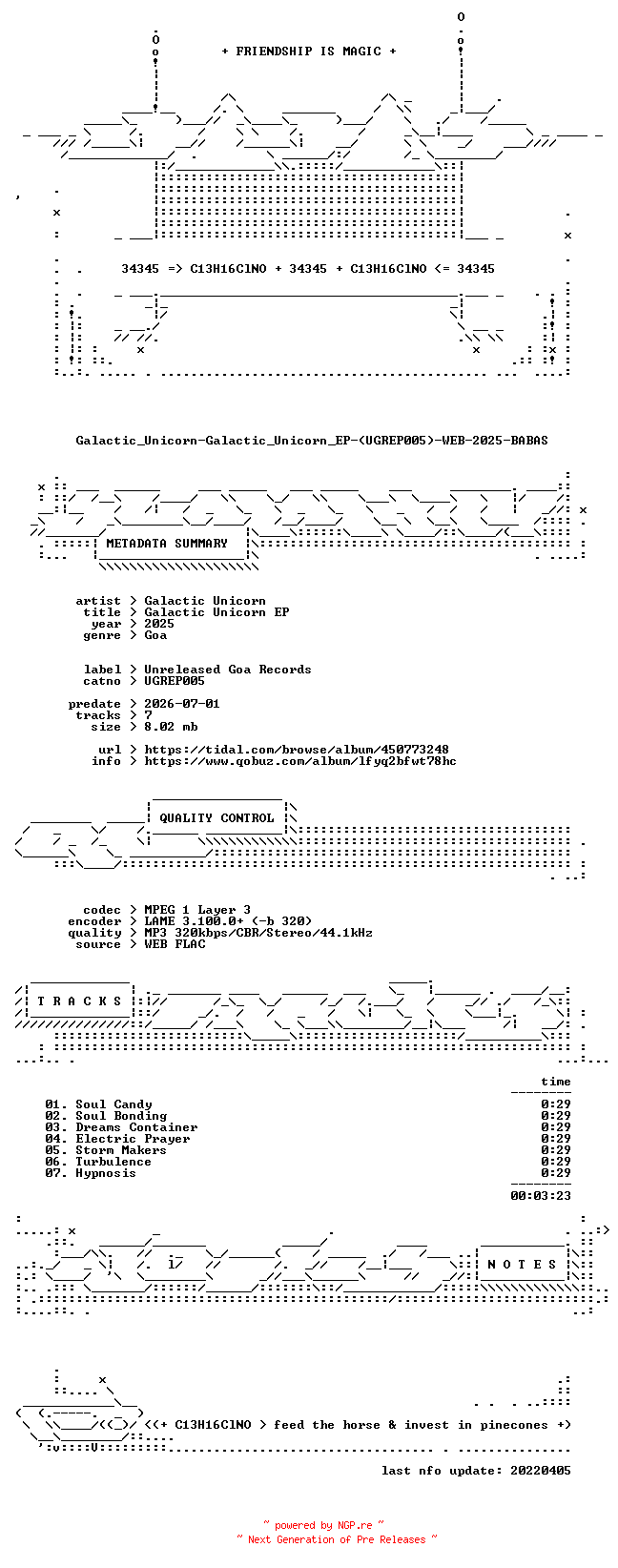 NFO for the release Galactic_Unicorn-Galactic_Unicorn_EP-(UGREP005)-WEB-2025-BABAS by BABAS